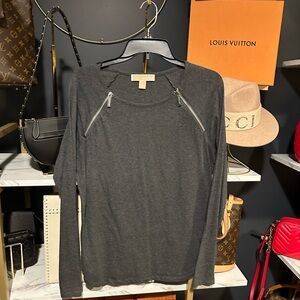 Michael Kors Grey Blouse, Size: Large